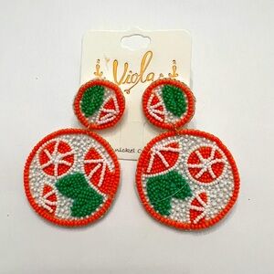 Viola Beaded Citrus Summer Earrings